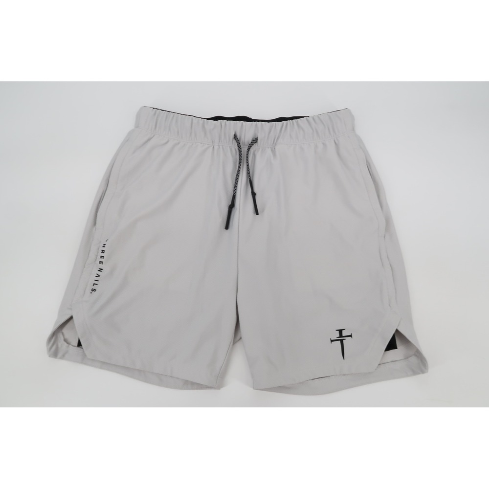 Three Nails Pro Tech 2.0 Shorts Mens Medium Light Gray Training Gym Athletic